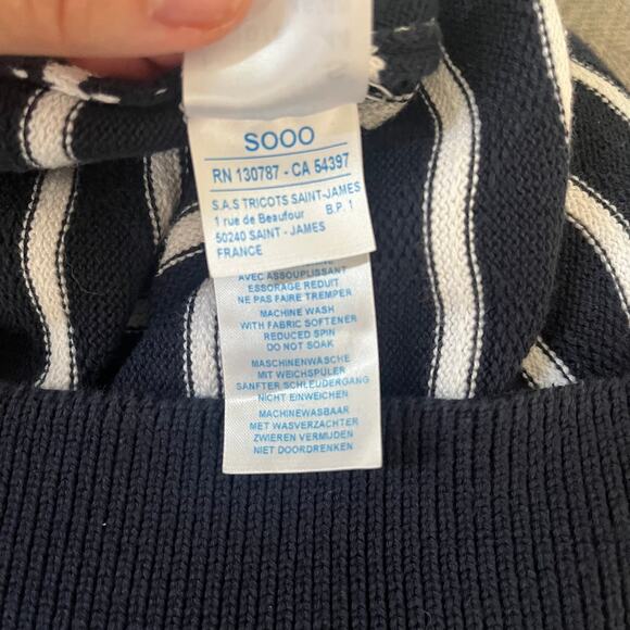 Saint James L'atelier Les Mathes Navy Striped Sweater Nautical Size Small 34 - Picture 16 of 16